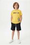 Round Neck T-Shirt and Capri Pants Never Give up Print Detailed Boys' Summer Set