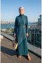 Snap Detailed Belted Sports Dress 71183-01 Petrol