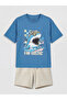 Lcw Kids Blue Printed Boy's T-Shirt and Shorts - 2