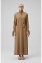 Snap Detailed Belted Sports Dress 71183-04 Mustard - 2