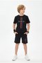 Summer Paris Print Detailed Capri Boys' Top and Bottom Set - 3