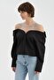 Women's Collared Shirt with Tulle and Stone Detailing - 4