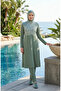 Ethnic Patterned Lycra Hijab Swimsuit 2313-03 Green - 2