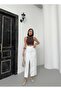 Women's White High Waist Slit Long Denim Skirt - 5