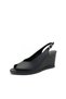 Genuine Leather Black Color Wedge Heels Women's Heeled Shoes Heeled Sandals between Size 36-40