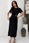 Women's Short Sleeve Midi Modal Stylish Dress with Detachable Buckle Accessories - 5