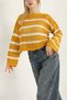 Women's Openwork Striped Perforated Knitwear Blouse Summer Seasonal Long Sleeve Comfortable Fit Slim Knit Sweater - 7
