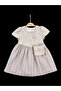 Embroidered Lace Ruffled Dress with Vest & Bag -Brown - 2