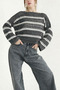 Women's Openwork Striped Perforated Knitwear Blouse Summer Seasonal Long Sleeve Comfortable Fit Slim Knit Sweater - 6
