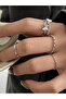 4Pcs Silver Tone Butterfly Stackable Ring Set with Crystal Accents Minimalist Rings for Women - 2