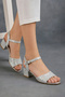Girl's Patterned Ankle-Strapped Short Heeled Evening Dress Shoes - 3