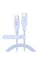 كابل سيليكون USB-C إلى USB-C بقوة 60 واط وطول 1 متر باللون الأزرق الفاتح - 5