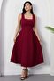 Square Neck Sleeveless Crepe Dress 2026-4558 - 5