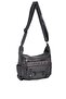 Women's Washed Leather Quality Soft Leather Shoulder and Crossbody Bag Gray - 4