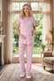 New Season Powder Summer Shawl Collar Striped Breastfeeding Short Sleeve Maternity Dressing Gown Pajama Set - 8