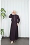 Jacketed Gilet Dress Tansel Denim Suit Plum Hnt8552