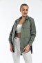 Women's Covered Double Pocket Regular Fit 100% Cotton Canvas Tunic Shirt