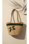 Hand Knitted Natural Straw Beach and Shoulder Bag for Women Palm Tree Embroidered Bohemian Summer Bag - 6