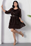 Wide Collar Belted Layered Chiffon Dress Dks1417 - 6
