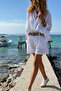 Italian White Pocketed Belted Linen Double-Leg Woven Shorts 38 58 - 4