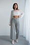 Women's Green Striped Linen Look Balloon Pants - 3