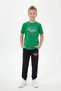 Short Sleeve T-Shirt and Long Sweatpants with Print Detail for Boys - Top and Bottom Set - 2