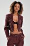 Women's Eyelet Chain Detailed Design Blazer Jacket - 2