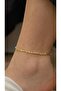 Gold Laser Cut Topçuk Detail Anklet - 2