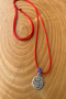 Silver String Flower Red Adjustable String Necklace - 2