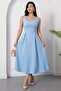 Square Neck Sleeveless Crepe Dress 2026-4558 - 4