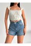 Women's High Waist Tasseled Hem Denim Shorts Comfortable Fit Casual Jean Shorts - 3
