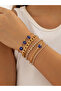 5Pcs Gold Tone Evil Eye Bracelet Set with Crystal Chain Stackable Chain for Women - 2