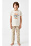 Teen Boys Printed Pyjama Set – Soft Short Sleeve Top with All‑Over Print Pants