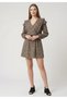 Women's Leopard Patterned V-Neck Stylish Dress with Elastic Waist - 5