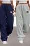 Women's 2-Piece Wide-Leg Sweatpants Baggy Oversize Comfortable Fit High Waist Daily Wear