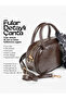 Wrinkled Textured Black/Wrinkled Textured Brown Shk289 Set Faux Leather 2-Piece Hand and Shoulder Bag Set - 8