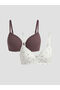 I Non-Wired Non-Padded Floral Triangle Bra 2-Pack from Freezen Store - 2