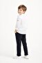 Ecru Long Sleeve Shirt and Boys' Trousers 3-Piece Set 23768 - 2