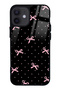 iPhone 12 Mini Glossy Phone Case with Pink Ribbon Design