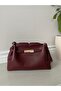 Burgundy Leather Lockable Shoulder Bag - 4
