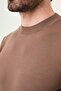 Plain Slim Fit Crew Neck Men's Knitwear T-Shirt Milky Coffee - 11583.26Y - 2