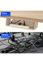 FLEXISPOT EN2 cm Electric Sit Stand Desk with Cable Management - White Frame and Oak Top - 6