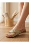 Women's Anatomical Cork Sole Cross-Strapped Buckle Casual Slippers