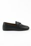 Genuine Leather Black Loafer Women's Shoes - Z716
