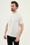 Pieced Slim Fit Crew Neck Men's Knitwear T-Shirt Ecru - 11588.26Y - 3