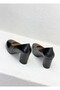 Mdza13424363 Round Toe Genuine Leather Daily Comfortable 7cm Thick Heel Shoes for Women - 5