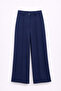 4773 Women's Pleated Palazzo Trousers Navy Blue