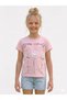 Girl's Pink T-Shirt - 3D Tulle Flower and Pearl Detail-2261