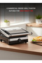 Commercial Grill Toaster 2000W | Clamshell Press, Non-Stick Grill Plates | Temperature Control - 2