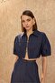 Zippered Cropped Jacket 1119